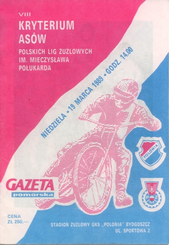 Program zawodów 1989