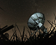 Solar radiotelescope at night. October 2019.