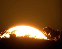 January 10, 2015 sunset observed from the University of the Balearic Island, Palma de Mallorca.