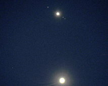 30 June 2015. Venus, Jupiter and airplane.