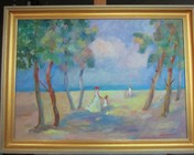 plaża nadmorska w Dębkach olej 50x70