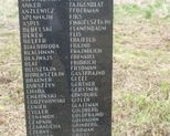 Tablica z nazwiskami rodzin żydowskich.