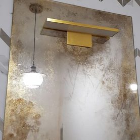 lustro postarzane do łazienki odcienie ciepłe złote - Warszawa Ząbki