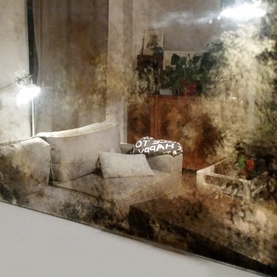lustro postarzane /1,60 x 80 cm/ odcienie ciepłe złote - Mokotów 2018