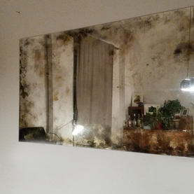 lustro postarzane /1,60 x 80 cm/ odcienie ciepłe złote - Mokotów 2018