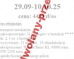 29,09,2025 Wyjazd odwołany. Przepraszamy