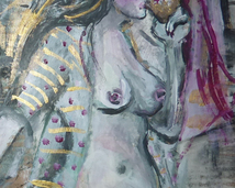 Kobieta z filiżanką - obraz na kartonie