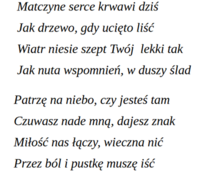 Echo Syna w matczynej ciszy 