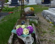 Jeden ze starszych nagrobków na miejscowym cmentarzu