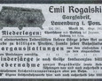 Reklama oferująca usługi Emila Rogalskiego
