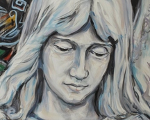 'Metafizyczny portret aniołą z marmuru''/ 'Metaphysical Portrait of an Angel in Marble' - 2012-2022' rok, olej na płótnie/ oil on canvas, format: 80 x 100 cm, cena/ price: 28.000 zł