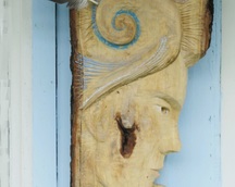 "Silent" - 2015-2023, (completed), linden wood, dimensions: 40 x 83 x 6 cm, (with eagle's 100 cm) work sold.