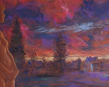 "Purpurowy zmierzch/ Purple Sunset" ; 2015 r ; pastel ; format ok. 6o x 38 cm ; sprzedane/ sold.