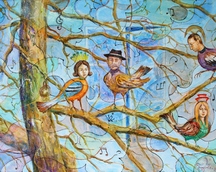'Wiosna, panie kapeluszniku/ It's spring, Mr. Hatter ! "-2021', olej na płótnie'/ oil on canvas, format: 40x30 cm, sprzedany / sold.