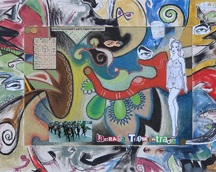 " La Strada - Tromtatrada " ; 2018 r ; pastel + collage ; format/size: 46 x 36 cm ; sprzedane/sold.