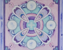 'Mandala zimowa' /Winter Mandala" -2o26', olej i akryl na płótnie/ oil+acryl on canvas, format: 90x90 cm