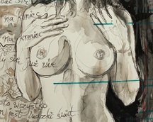 ''Dama Kier' 'Lady of Hearts''; / ; 2020 r ; akryl na płótnie/ acryl on canvas; format:60 x 90 cm ; cena: 7.ooo zł/ price: 1.6oo eu