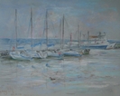 "Przystań w Krynicy Morskiej ";16.VII.2010r; pastel na papierze; rozmiar: 65x50cm; cena: 1.800 zł.