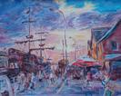 "Stary port w Darłówku"; 2013r; olej na płótnie; sprzedany-kolekcja prywatna.