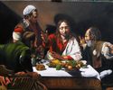 "Wieczerza w Emaus" wg Michalangelo'a Merisi Caravaggia; wym. 100x70 cm