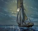 Jacht nocą wg Marka Różyka 61x46