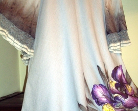 Suknia dwuwarstwowa z żabotem IRYS SZARY