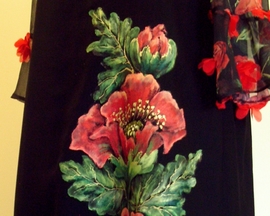 Sukienka z muślinu jedwabno-bawełnianego MAK, szyfon 3D