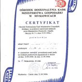 Certyfikat instruktora uprawniający do prowadzenia zajęć praktycznych kursów KIEROWCY WÓZKÓW JEZDNIOWYCH