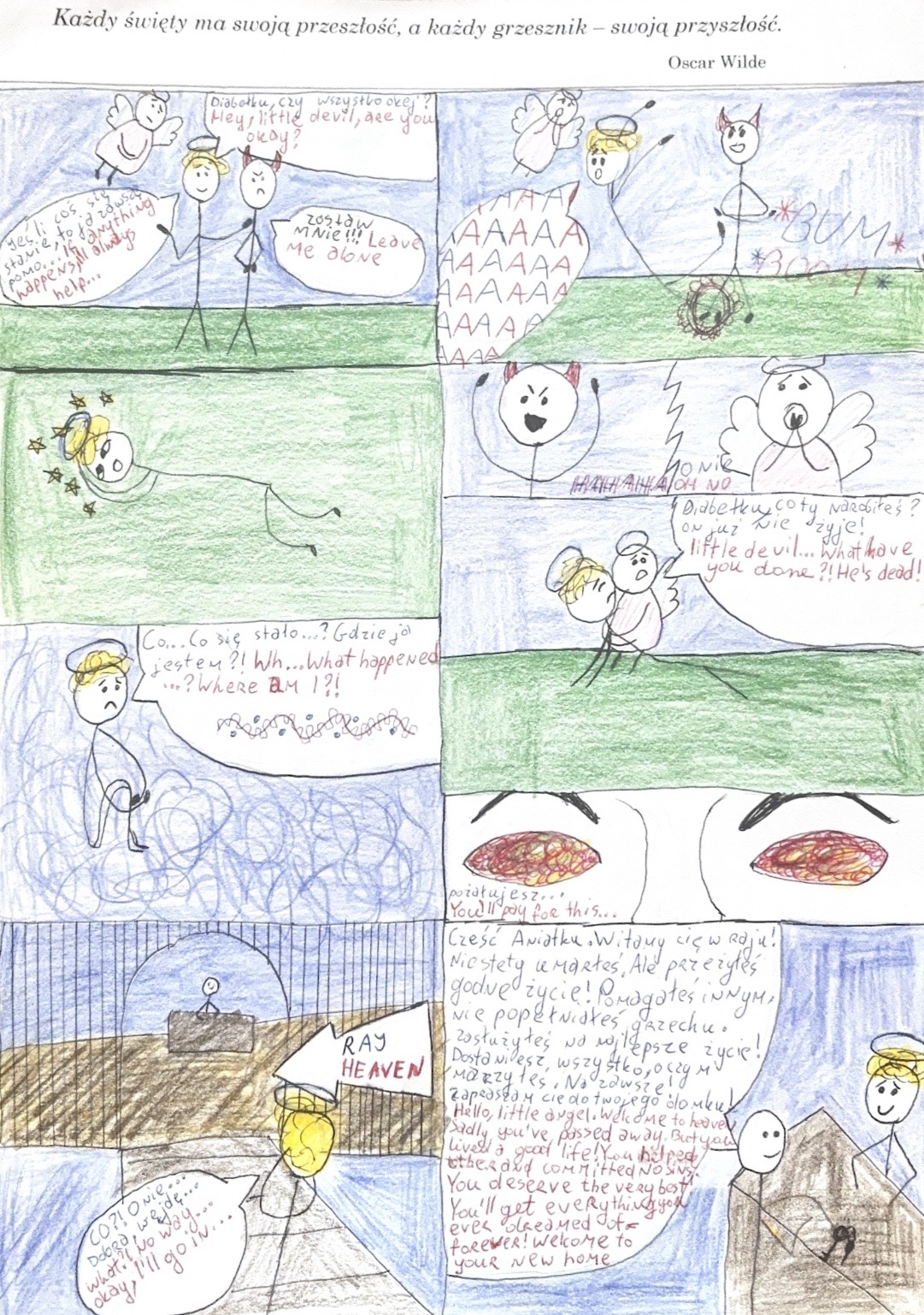 Arina Marchenko z klasy 7b została uhonorowana nagrodą specjalną Fundacji Literackiej &bdquo;Jak podanie ręki&rdquo; w wojew&oacute;dzkim konkursie dla uczni&oacute;w szk&oacute;ł podstawowych &bdquo;Aforyzmy w komiksie&rdquo;.