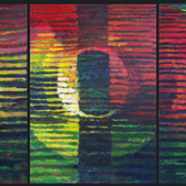 Zachód słońca II, akryl, 100x210, 2012r.