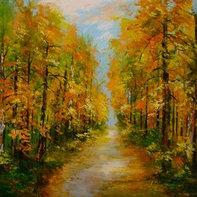 16k/Magiczna jesień obraz olejny 50-50cm 390,-